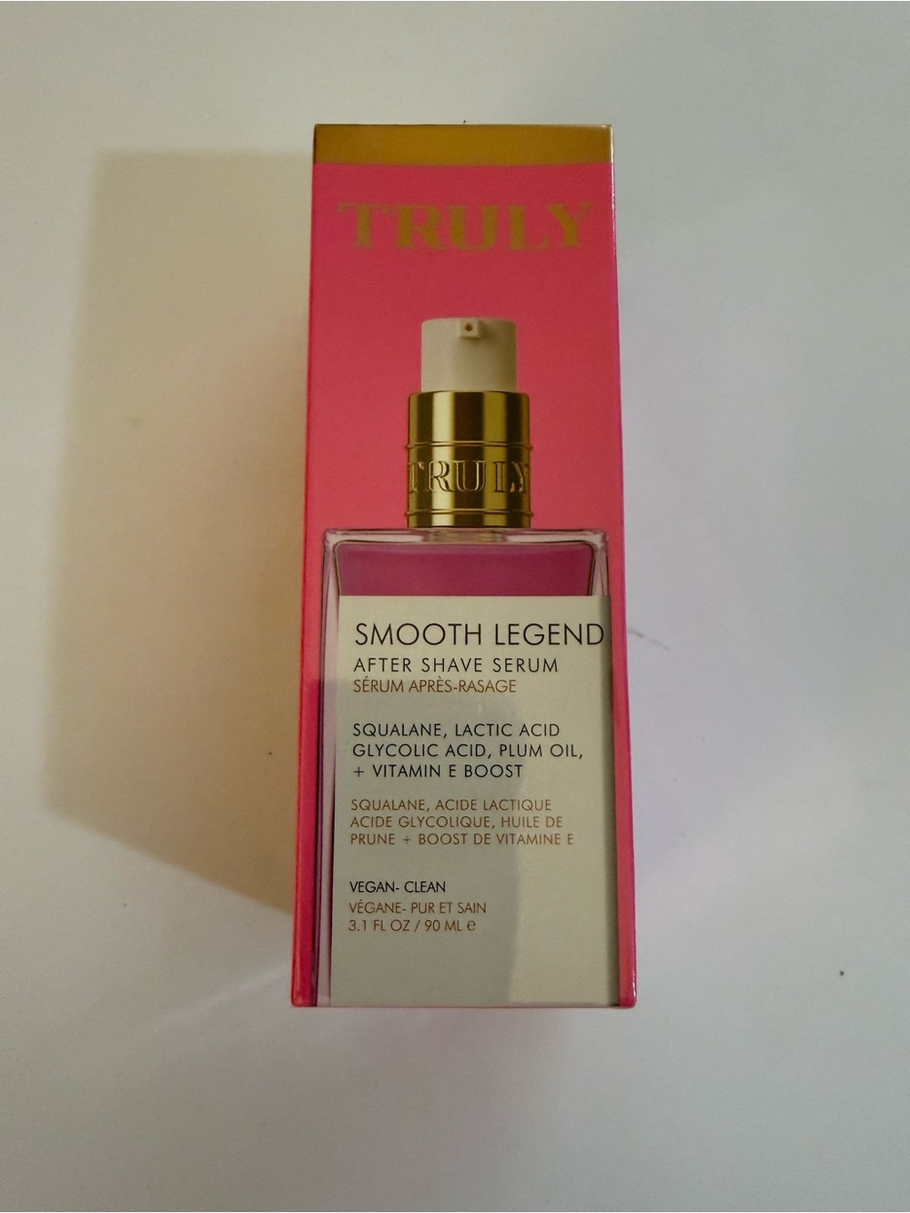 TRULY Smooth Legend After Shave Serum — Pink & Gold Packaging